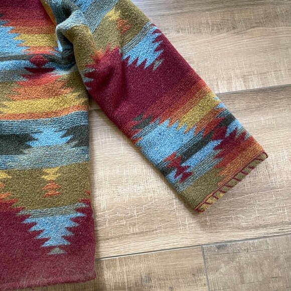 Double D Ranch Jacket Womens Large Oversize Vintage 90s Aztec Western Car Coat - Picture 10 of 16